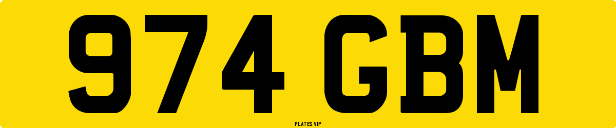 974 GBM Number Plate