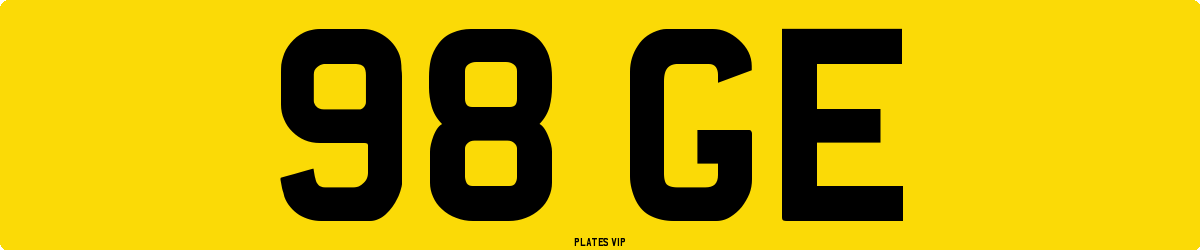 98 GE Number Plate