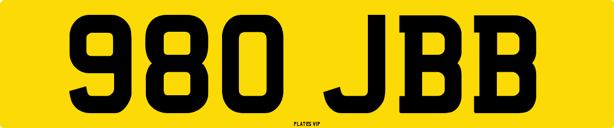 980 JBB Number Plate