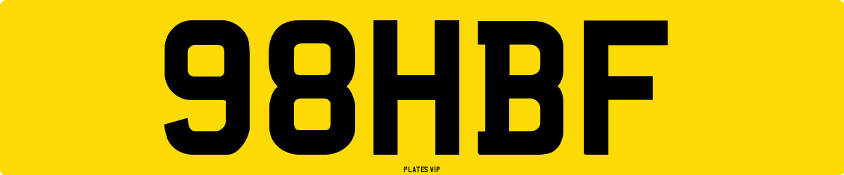 98HBF Number Plate