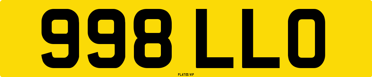998 LLO Number Plate