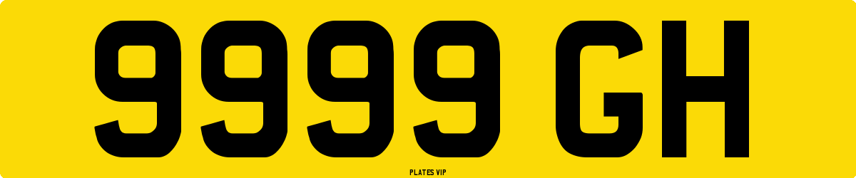 9999 GH Number Plate