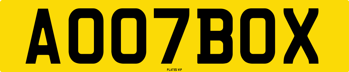 A 007 BOX Number Plate