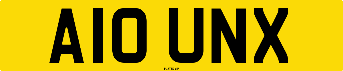 A10 UNX Number Plate