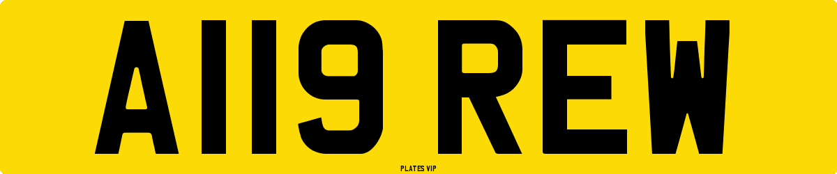 A119 REW Number Plate