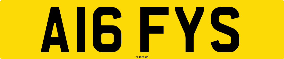 A16 FYS Number Plate