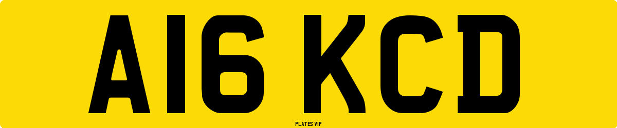 A16 KCD Number Plate