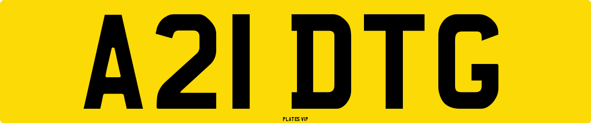 A21 DTG Number Plate