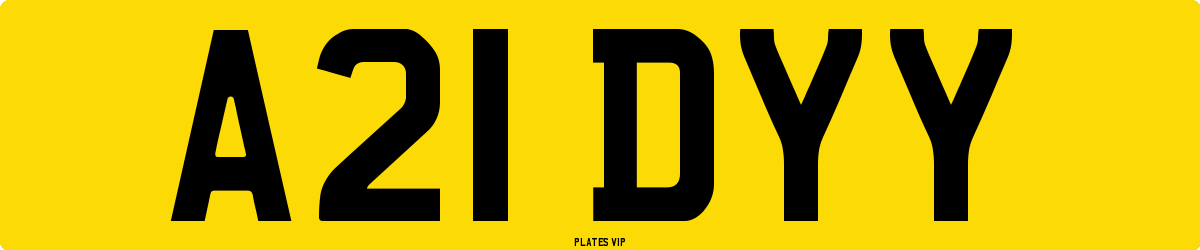 A21 DYY Number Plate