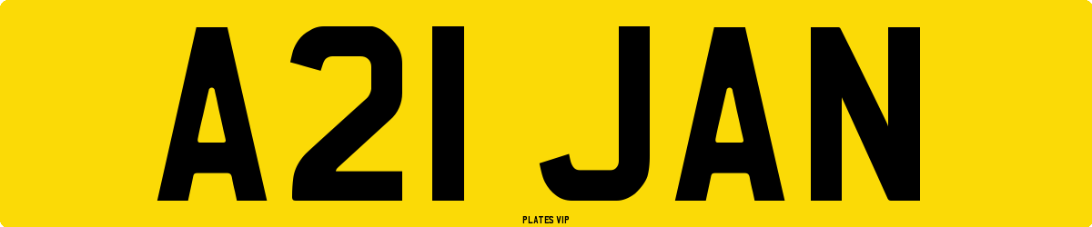 A21 JAN Number Plate