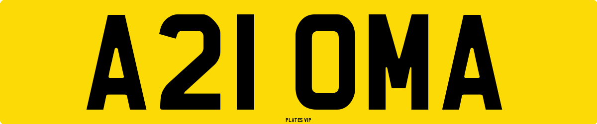 A21 OMA Number Plate