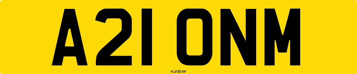 A21 ONM Number Plate
