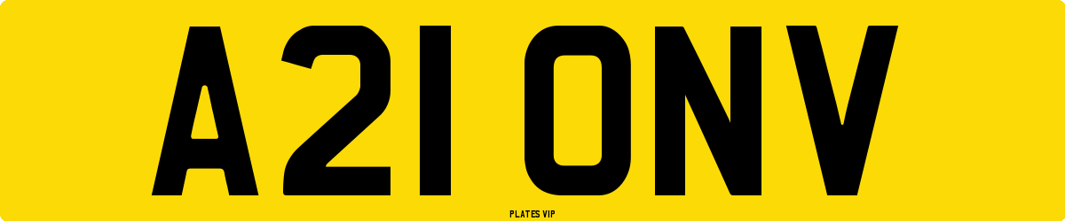 A21 ONV Number Plate