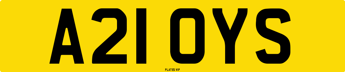 A21 OYS Number Plate