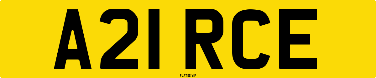 A21 RCE Number Plate