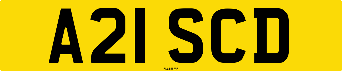 A21 SCD Number Plate