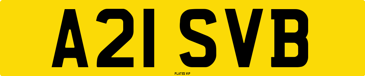 A21 SVB Number Plate