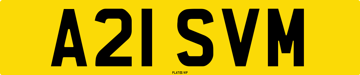 A21 SVM Number Plate