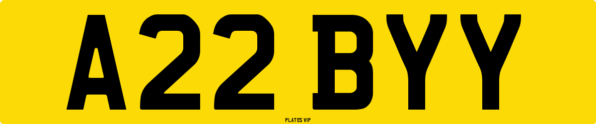 A22 BYY Number Plate