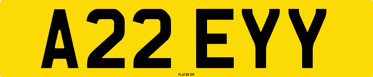 A22 EYY Number Plate
