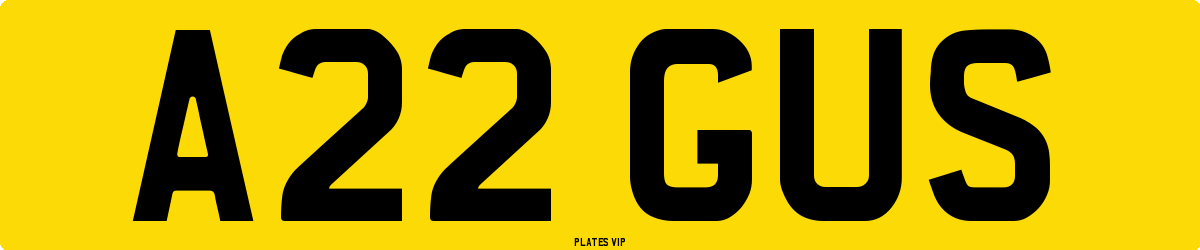 A22 GUS Number Plate