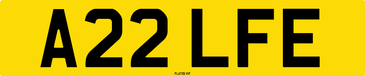 A22 LFE Number Plate