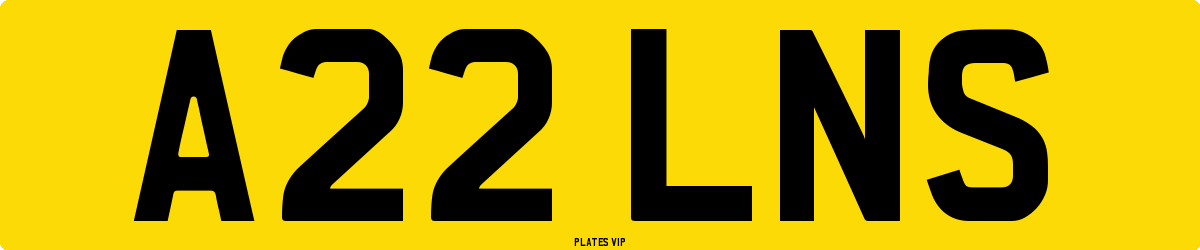 A22 LNS Number Plate