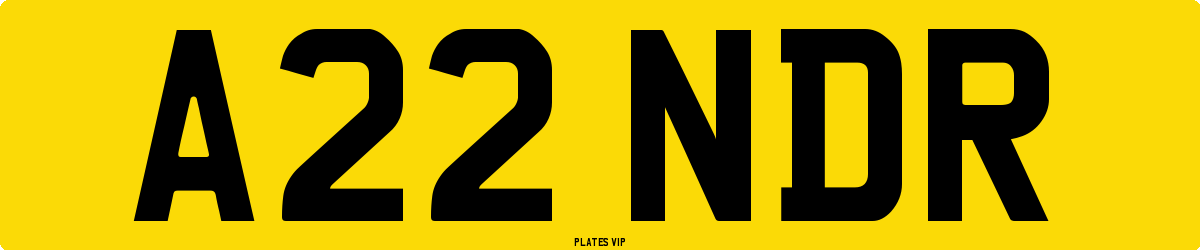 A22 NDR Number Plate