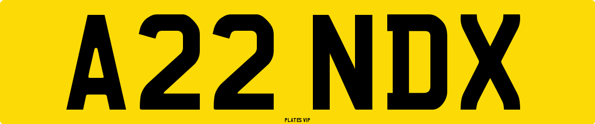 A22 NDX Number Plate