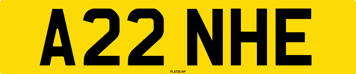 A22 NHE Number Plate