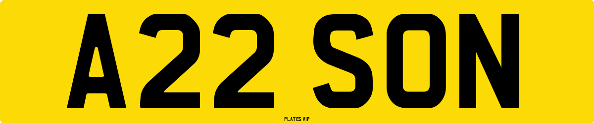 A22 SON Number Plate