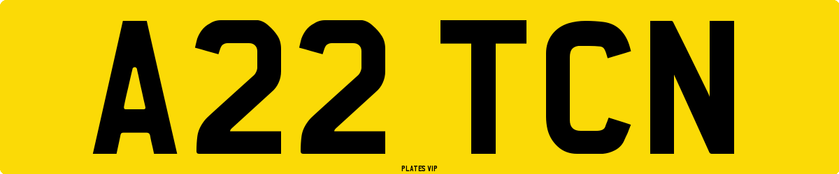 A22 TCN Number Plate