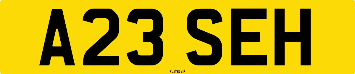 A23 SEH Number Plate