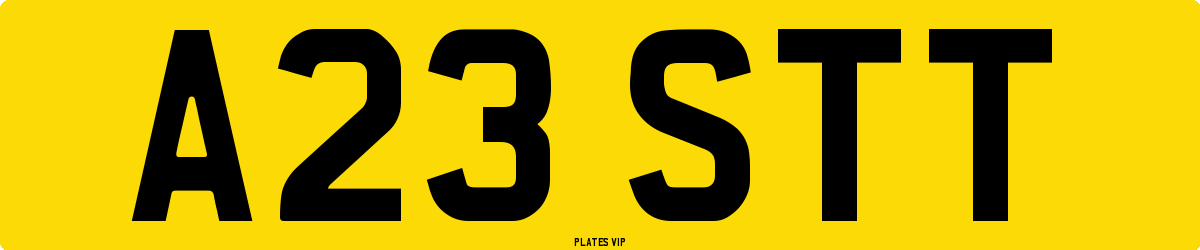 A23 STT Number Plate