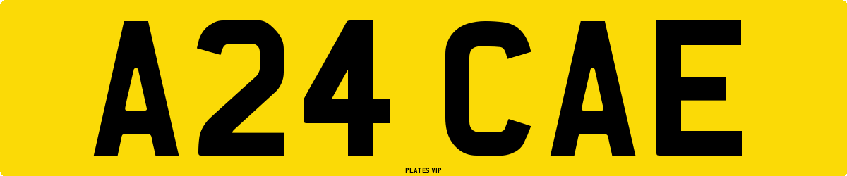A24 CAE Number Plate