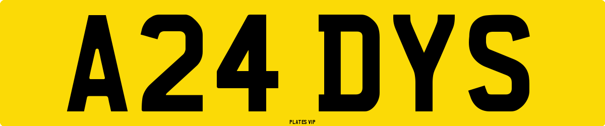 A24 DYS Number Plate