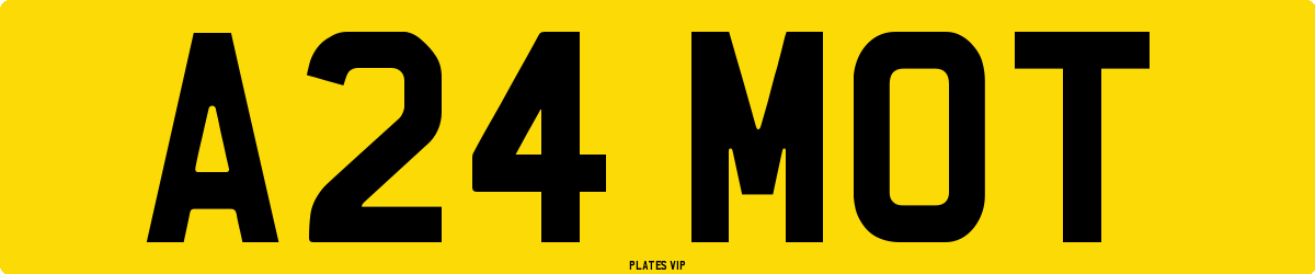 A24 MOT Number Plate
