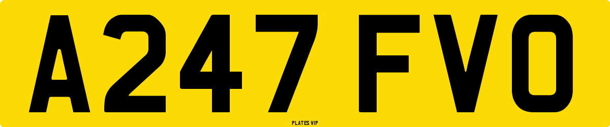 A247 FVO Number Plate