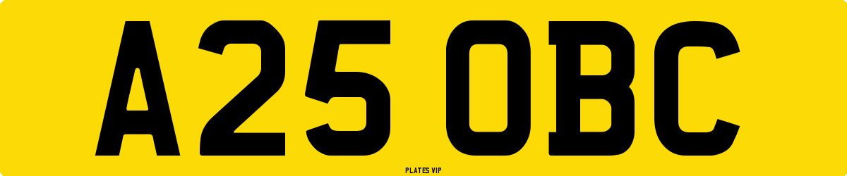 A25 OBC Number Plate