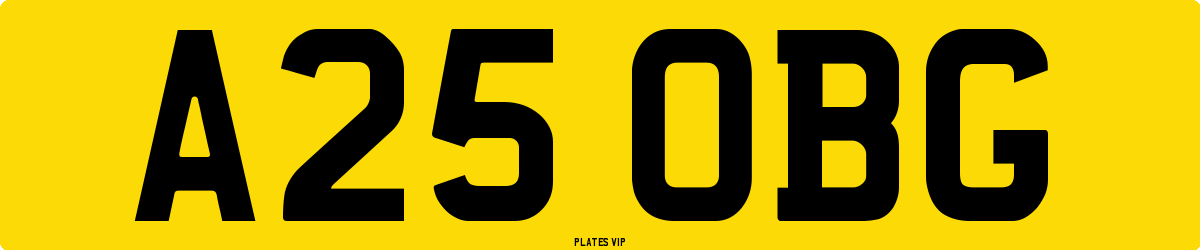 A25 OBG Number Plate