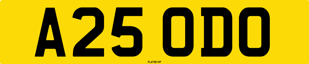 A25 ODO Number Plate