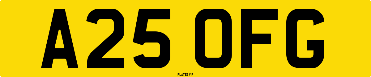 A25 OFG Number Plate