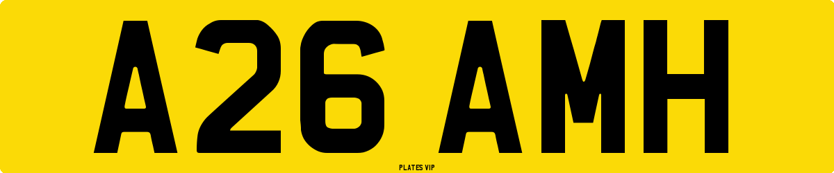 A26 AMH Number Plate