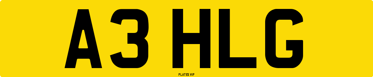 A3 HLG Number Plate