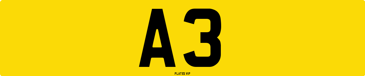 A3 Number Plate