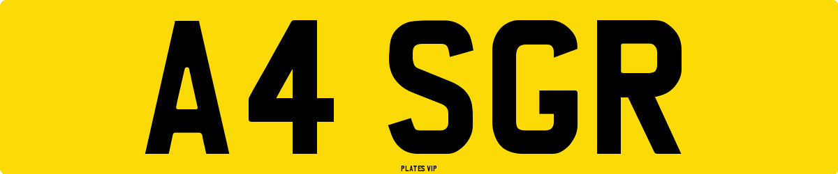 A4 SGR Number Plate