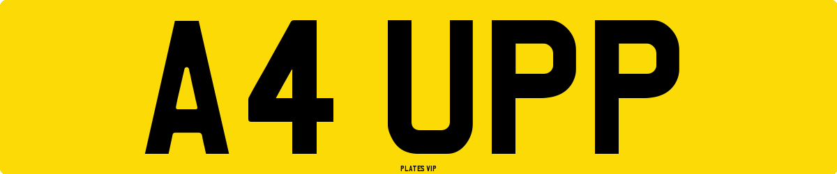 A4 UPP Number Plate