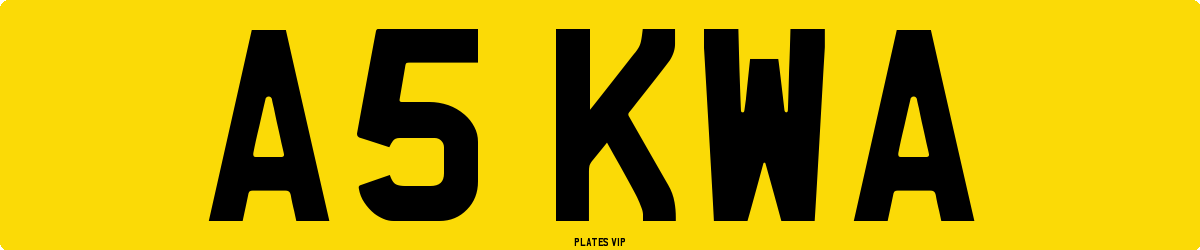 A5 KWA Number Plate
