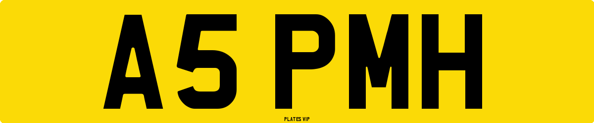 A5 PMH Number Plate