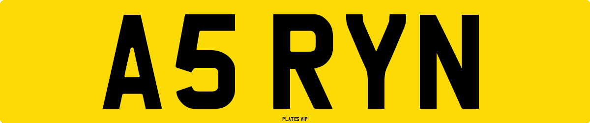A5 RYN Number Plate